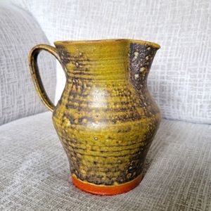 Pottery Jug Vase Handmade Green